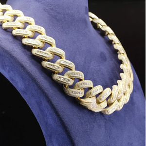 Best Quality Customized 22 mm Cuban Link Moissanite Diamond Chain 925 Sterling <b>Silver</b> Iced Jewelz Hip Hop Engagement <b>Necklace</b> - Product Image 2