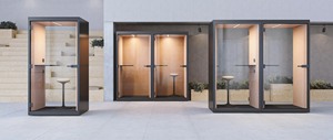 Acoustic Pod w/Glass Back Wall, Power Socket w/AC & USB, Left Hand Door Open - Product Image 2