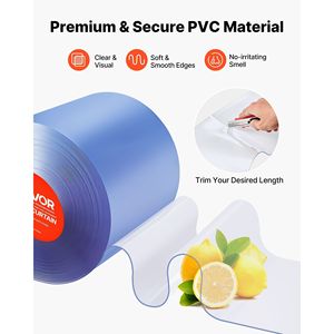 Tenda a Strisce in PVC Trasparente, Rotolo da 30,8 m x 30,5 cm, per Logistica, Magazzini, Porte in Plastica, Congelatori e Cella Frigorifera - Product Image 5