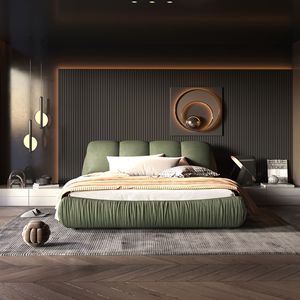 Letto King Size di Lusso Imbottito con Schienale Oversize, Struttura in Legno Massello per Diverse Altezze - Product Image 3