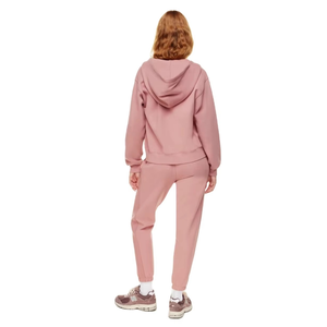 Sweat à capuche zippé côtelé pour femme, doux, intérieur brossé, en coton bouclé, vêtements de détente, usine de vêtements personnalisés - Product Image 4