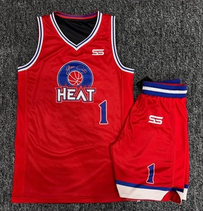 Conjunto de Uniforme de Baloncesto a Precio Accesible, Jersey Rojo sin Mangas, Pantalones Cortos, Número 5 con Impresión Sublimada, Ropa Deportiva para Hombre - Product Image 2