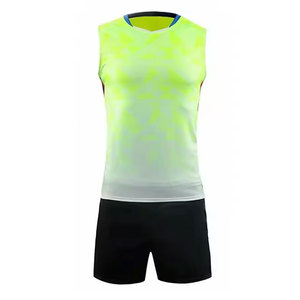 Uniforme de volley-ball sans manches à col en V, 100 % polyester, respirant, avec logo personnalisé de haute qualité, pour ensembles de vêtements de sport unisexes - Product Image 1