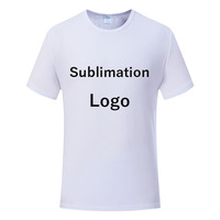 T-shirt blanc pour sublimation, 100% polyester, sensation coton, t-shirts vierges pour impression par sublimation, impression de logo, t-shirts pour sublimation