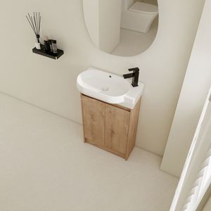 Mobile bagno freestanding da 23 pollici con ante soft-close e lavabo - Vanità da bagno premium - Product Image 5