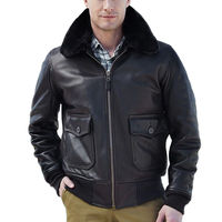 Blouson aviateur en cuir pour homme, col en fourrure, patchs brodés, fermeture éclair, style moto hiver, cuir PU, rembourrage en polyester