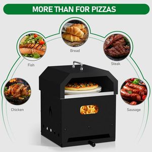 Forno per Pizza esterno a legna 4 in 1 staccabile a 2 strati con griglia da cucina e pietra per Pizza - Product Image 5
