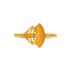 Anillo de Diseño Geométrico de Media Luna Abstracta Chapado en Oro de Lujo para Mujer, Joyería de Moda Minimalista - Product Image 3