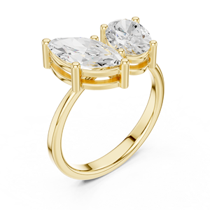 Internet Jewels Bague de fiançailles solitaire ethnique plaquée or 14 carats avec diamant rond taille brillant pour la mariée - Product Image 6