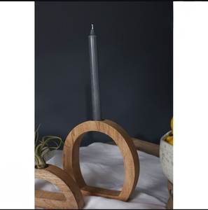 Support à bougies en bois rustique naturel, forme ovale, design écologique, pour bougies chauffe-plat, vaisselle, au meilleur prix - Product Image 6