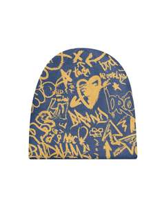 Gorro de Invierno de Punto con Estampado de Grafiti Negro, Estilo Urbano, Unisex, Marca Privada, 56-58CM, Gorra Casual de Moda para Adultos - Product Image 6