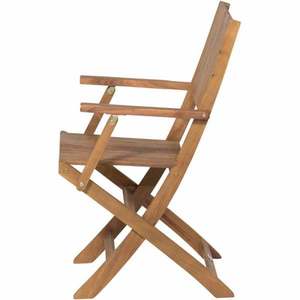 Chaise de salle à manger en bois massif durable, écologique, imperméable, avec accoudoirs, pour l'école et l'extérieur, design rustique moderne - Product Image 3