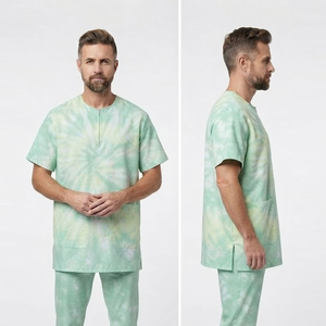 Blouse de coiffeur professionnelle pour hommes, à manches courtes et col rond, en polyester écologique et résistant à l'eau, pour la coupe de cheveux - Product Image 5
