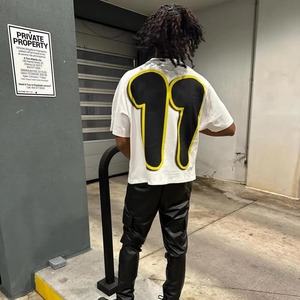 Camiseta de Hombre 100% Algodón, Tejido Sólido, Corte Oversize, Estilo Boxy, Personalizada, Streetwear, Impresión Gráfica DTG - Product Image 3