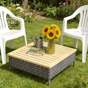 Tavolino da Esterno Grigio per Terrazza e Giardino (Solo Tavolo) - Product Image 1