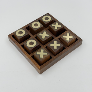 Handmade Wooden Tic Tac Toe Game | Indian Rosewood Noughts Crosses Board Game | Decorative Strategy Game Gift Set - Product Image 2