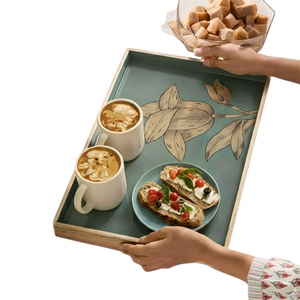 Plateau de service rectangulaire, décoration et accessoires élégants pour le bureau, parfait pour présenter des apéritifs, des plats principaux et des collations - Product Image 1