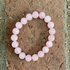 Natural Stone Rose Quartz Crystal Beads Folk Art Fairy Style Round Polished Handmade Bracelets Women <b>Men</b> Healing Energy 8mm - Product Image 4