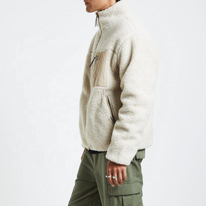 Wholesale Winter Polyester Full Zip Polar Sherpa <b>Fleece</b> <b>Jacket</b> Stand Collar with Custom Logo - Product Image 4
