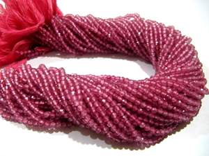 Perles de topaze naturelle facettées rondes 2,5-4 mm, couleur rose, brin de 13 pouces - Product Image 4