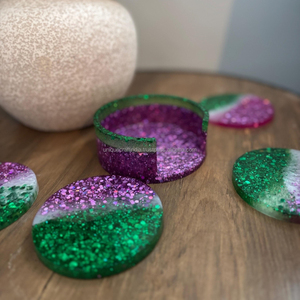 Lujoso posavasos de resina epoxi con diamantes brillantes, hecho a mano, elegante, Decoración de mesa moderna y elegante - Product Image 1