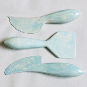 Green Marble Resin Cheese <b>Knife</b> Set Glossy Acrylic <b>Butter</b> Spatulas Decorative Handmade Serving Tools for Kitchen and Dining - Product Image 2