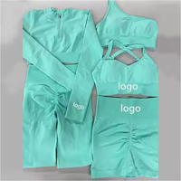 Conjuntos de Yoga para Mujer en Oferta, 2 Piezas, Estampado Floral y de Leopardo, Cinturón con Cordones y Pedrería, Cintura Media, Ecológicos, Transpirables, SMART