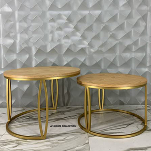 Fancy Style Coffee Table Living Room Modern Round Shaped Wholesale Rate Indian Supplier And Manufacturer Set Of 2 - Product Image 5