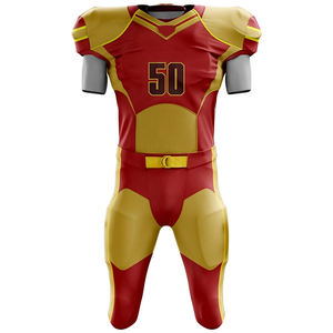 Ensemble d'uniformes de football américain pour adultes, personnalisés, en polyester imprimé, respirants, à séchage rapide, antibactériens et légers, vente en gros - Product Image 2