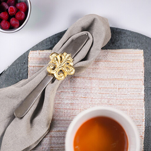 Vente chaude De Luxe Rond De Serviette En Métal Doré Cercle Perle De Fer Papillon Forme Printemps Parties Mariages-Quantité En Vrac En Gros - Product Image 2