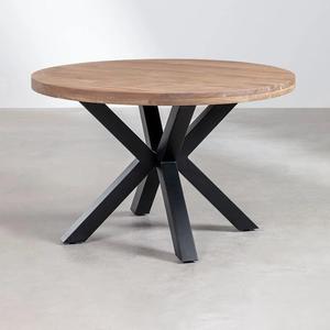 Vandana Hexa Vertex <b>Round</b> Wooden <b>Dining</b> <b>Table</b> 4-Seater (<b>Solid</b> <b>Wood</b>) - Product Image 2