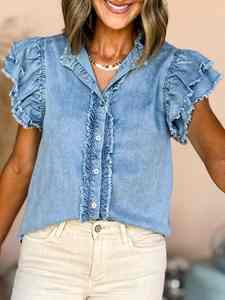 Colección Signature: Top de Mezclilla para Mujer, Estructura Limpia, Material Flexible, Acabado Pulido, Elegancia Cotidiana, Diseño Único - Product Image 5