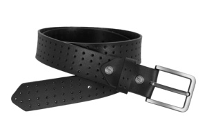 Ceinture en cuir véritable gaufré façon croco personnalisée, détail trou noir, boucle sur mesure, marque privée, OEM, vente en gros, style streetwear - Product Image 3