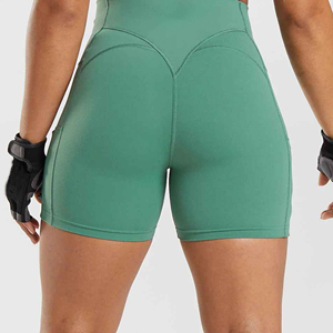 <b>Compression</b> Sport Fitness Yoga Gym <b>Shorts</b> for <b>Women</b>-Spandex/Polyester Wicking Quick Dry Anti-Bacterial Custom Logo with OEM - Product Image 4