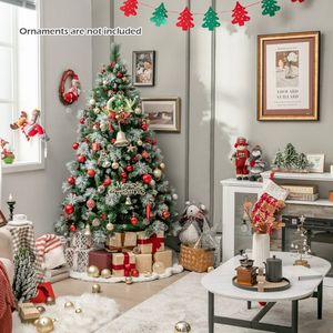 Albero di Natale Artificiale Pre-Illuminato di 1,8 Metri con 350 Luci LED, Decorazioni Festive per le Feste - Product Image 1