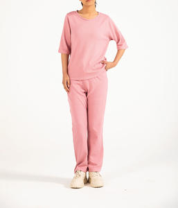 เสื้อยืดครอปท็อปผู้หญิง คอโอ แขนสั้น ผ้าฝ้ายแท้ 100% สีดำล้วน ทรงหลวม ไหล่ตก ระบายอากาศได้ดี แห้งเร็ว เหมาะสำหรับฤดูร้อน - Product Image 4