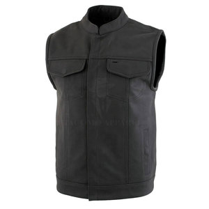Gilet en cuir pour homme, vêtement d'extérieur élégant sans manches, conçu pour les tenues décontractées, les voyages, les activités de plein air et un style de vie moderne et confortable. - Product Image 3