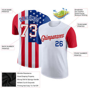 Camiseta Deportiva Personalizada con Sublimación Estilo USA, Jersey de Equipo, OEM, ODM, Marca Privada, Venta al Por Mayor, Proveedor de Camisetas para Hombre - Product Image 2