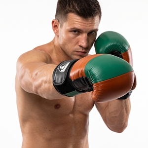 Guantes de Boxeo Dumela de Cuero Naranja y Verde de 16 oz, Equipo de Entrenamiento Profesional con Diseño de Logotipo - Product Image 2