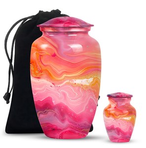 Urne funéraire classique pour adulte, style tourbillon multicolore, vente en gros à bas prix, urne commémorative en métal pour cendres funéraires, urnes de souvenir pour enterrement - Product Image 4