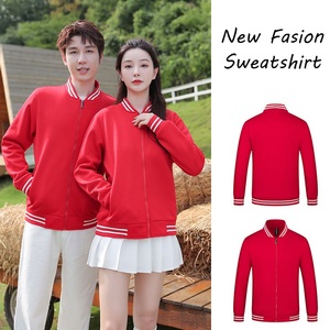 RTS High Quality Right 100polyester 600g Flat-shouldered Baseball Uniform Unisex <b>Plain</b> Baseball Jackets Order Now - Product Image 2
