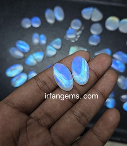 <b>Rainbow</b> Moonstone Pair Top Grade Quality 100% Natural Cabochon Loose Gemstone For Making Earring Stones Moonstone Crystal Bulk - Product Image 1