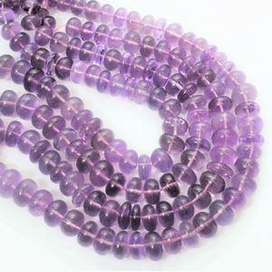 Perles de pierre précieuse améthyste naturelle lisses en forme de rondelle, 16 pouces, 5-12 mm, perles améthyste violettes faites à la main, fabrication de bijoux. - Product Image 5