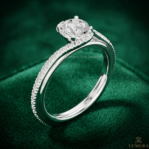 Anillo de Compromiso y Boda de Oro Blanco de 9K, 10K, 14K y 18K Personalizado, con Diamante Certificado por IGI, Corte Twist Pav, Chapado en Rodio, de Lujo para Mujer - Product Image 3