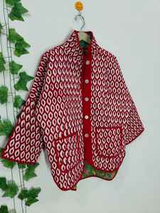 Chaqueta Corta Clásica de Terciopelo Reversible con Estampado Floral Bordado a Mano, Ecológica, con Relleno 100% Algodón - Product Image 5