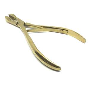 Pinzas para Extensiones de Cabello con Punta Plana, Chapadas en Oro, de Acero Inoxidable de Alta Calidad, Herramienta para Microperlas - Product Image 6