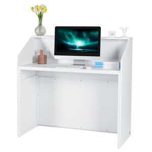 Bancone reception rettangolare da 46 pollici per ufficio, bancone frontale per negozi e basamenti - Product Image 1