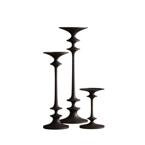 Vente en gros de nouveaux supports à bougies pour la décoration de la maison, porte-bougie de haute qualité, finition noire, en aluminium coulé, personnalisé, fait main - Product Image 4