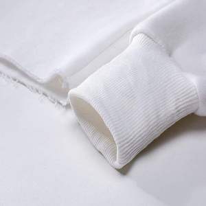 <b>Women's</b> <b>White</b> Cropped <b>Hoodie</b> 100% Cotton Fleece Casual Long Sleeve Solid Color Breathable Autumn Wear <b>hoodie</b> - Product Image 3