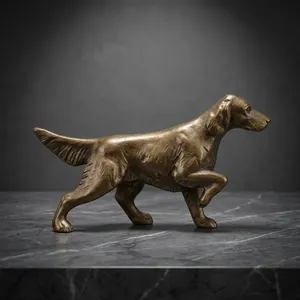 Escultura de Perro de Bronce Hecha a Mano, Figura de Animal de Diseño Tradicional, Decoración de Mesa, Adorno para Sala de Estar - Product Image 4